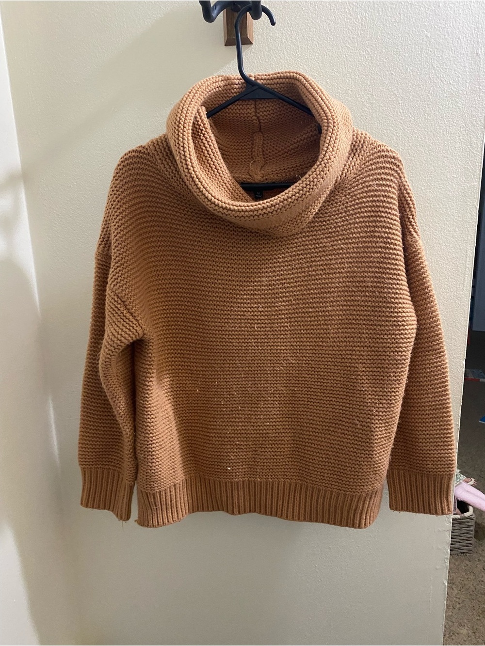 Fate Camel Knit Cowl Neck Sweater